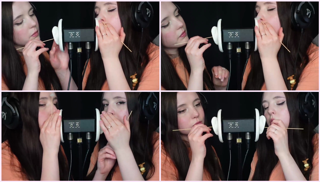 [ASMR] 双口音、呼吸声和竹绒 双胞胎Asmr ASMR视频