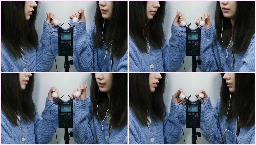 ASMR 1 小时双蓬松耳朵清洁，带来强烈刺痛 |粗糙 |双耳|没有挡风玻璃（不说话） 双胞胎Asmr ASMR视频